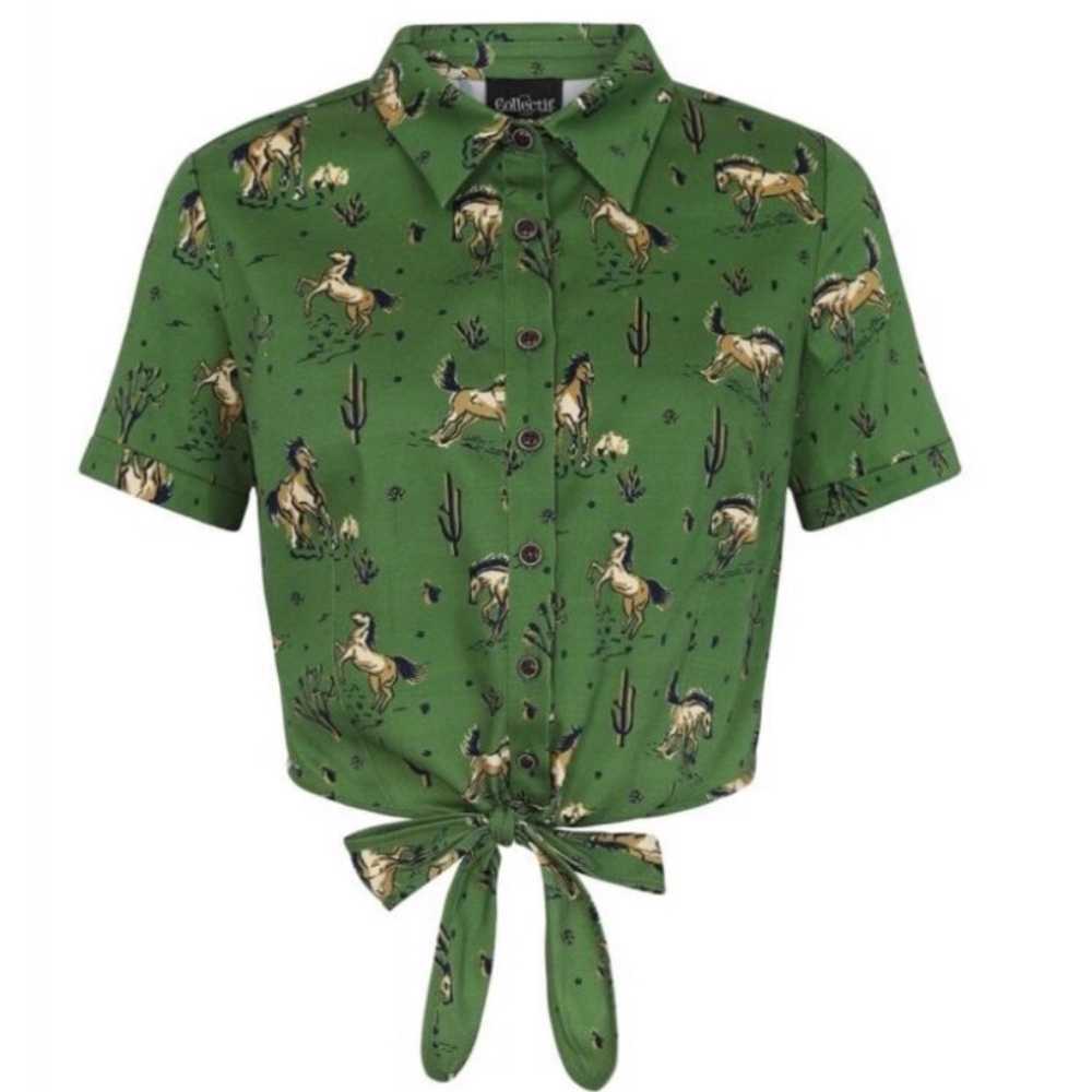 COLLECTIF SAMMY WILD WEST TIE BLOUSE